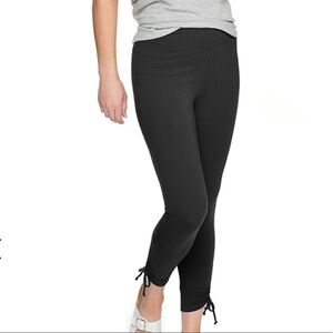 Sonoma black mid rise cinched ankle leggings women’s large new with tags